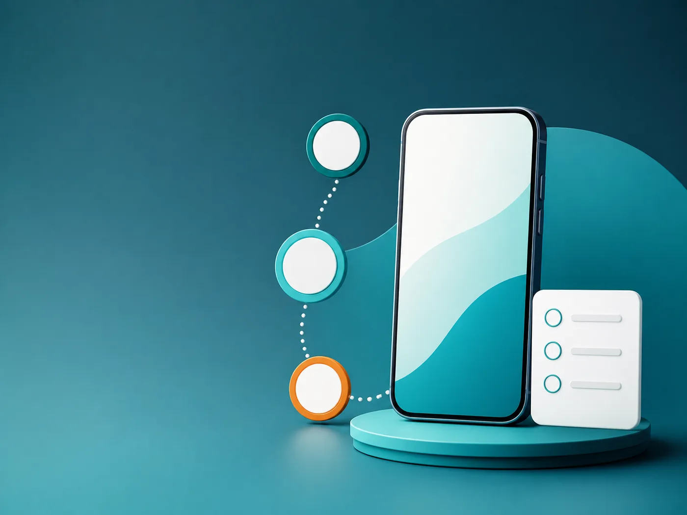 Ilustração de um celular genérico com etapas abstratas de envio, confirmação e identificação